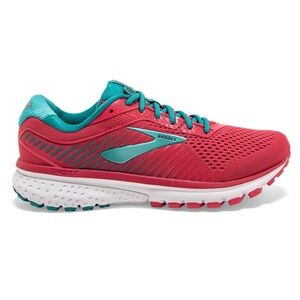 Brooks Women’s Coral Red Blue Accent Ghost 12 Running Athletic Shoes Size 11